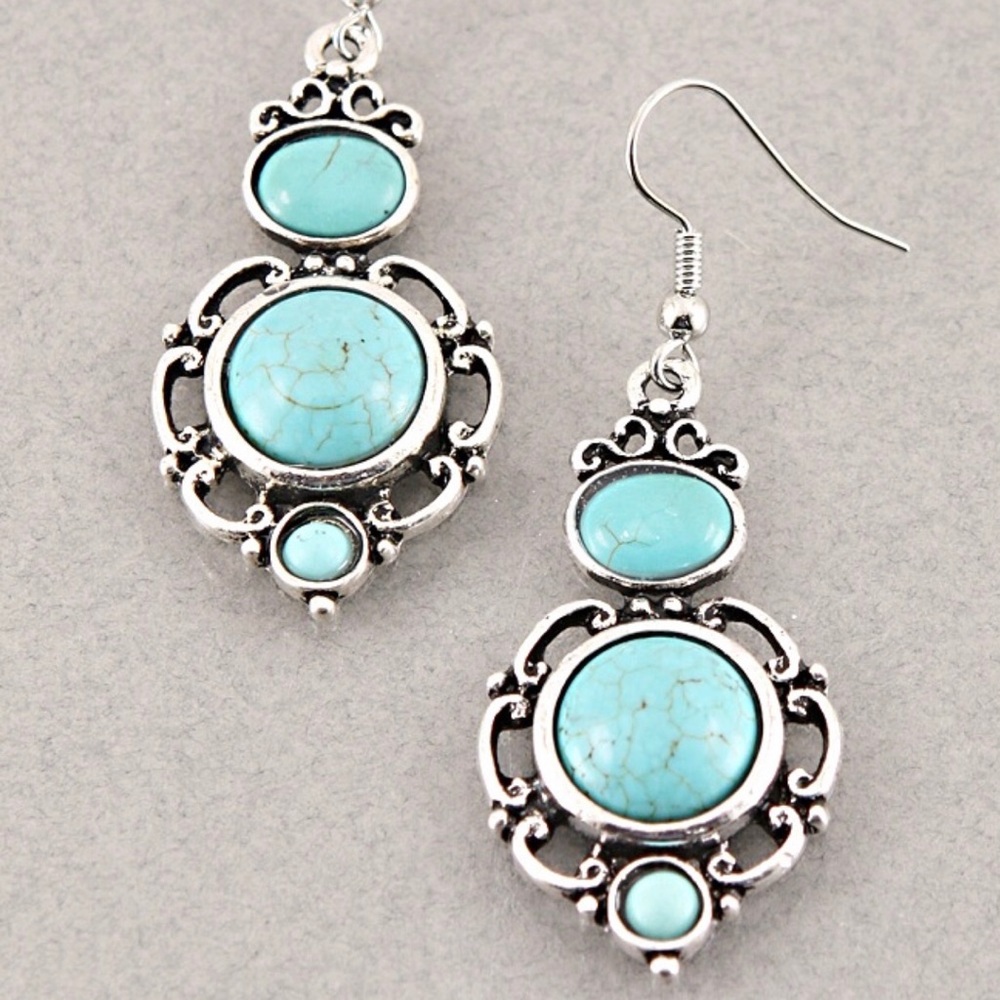 Turquoise Aztec earrings